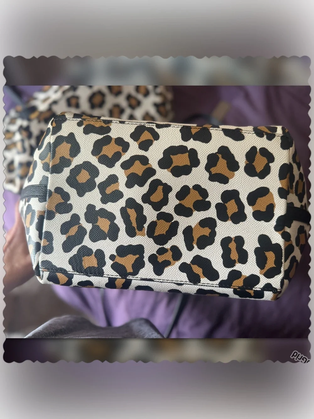 Coach Taxi Zip Top Tote Ocelot Leopard Print #33969 Like new/EUC